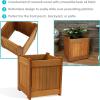 Sunnydaze Meranti Wood 16-Inch Square Planter Box with Teak Oil Finish – Set of 2(2)