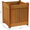 Sunnydaze Meranti Wood 16-Inch Square Planter Box with Teak Oil Finish – Set of 2(2)