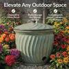 Sunnydaze Metal Garden Hose Holder Pot with Lid – UV-Resistant 145-Foot Garden Hose Pot Holder – Sage Glaze Finish(Sage Glaze)