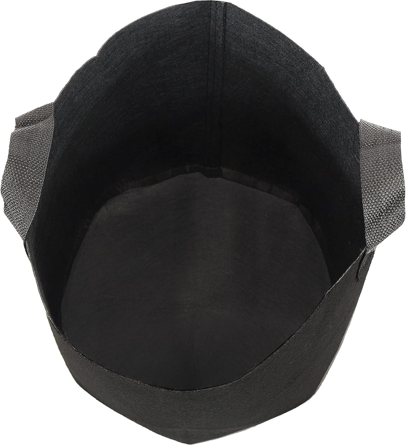image:imageSunnydaze 5Pack of 1Gallon Garden Grow Bags for Vegetables Black 300 GSM NonWoven Polypropylene Felt Fabric Flower Pots and Planters with Handles Gardening Containers5 gal