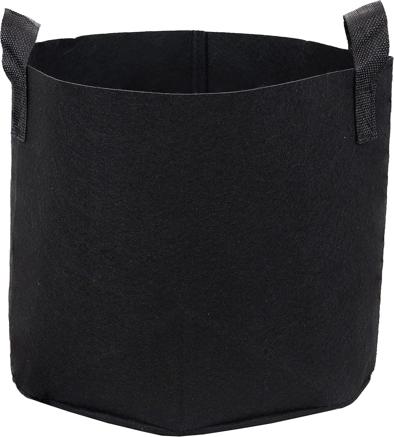 image:imageSunnydaze 5Pack of 1Gallon Garden Grow Bags for Vegetables Black 300 GSM NonWoven Polypropylene Felt Fabric Flower Pots and Planters with Handles Gardening Containers5 gal