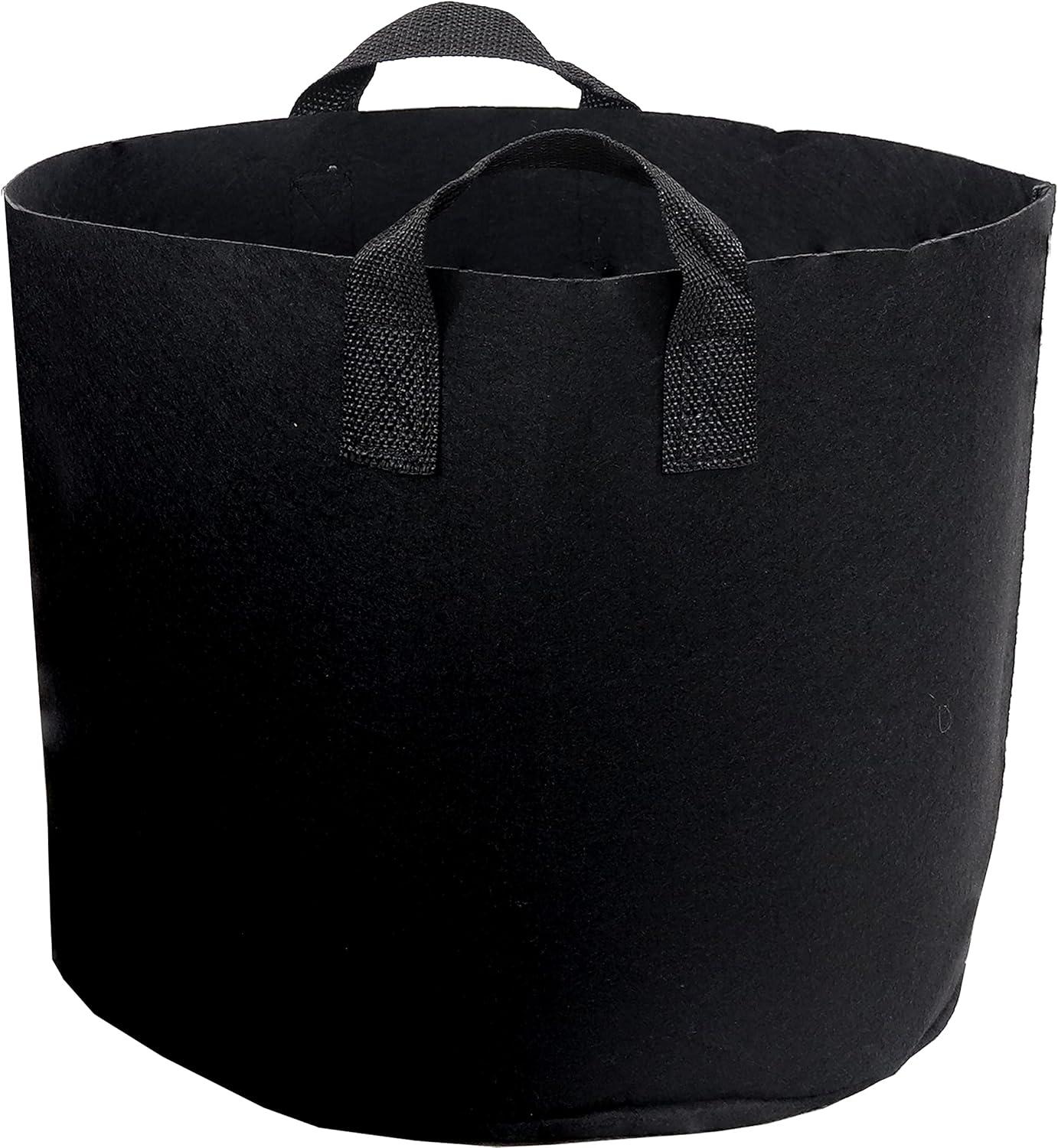 image:imageSunnydaze 5Pack of 1Gallon Garden Grow Bags for Vegetables Black 300 GSM NonWoven Polypropylene Felt Fabric Flower Pots and Planters with Handles Gardening Containers5 gal