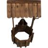 Sunnydaze 45” H Wooden Garden Wishing Well for Outside – Decorative Wishing Well Planter Cover with Hanging Flower Bucket