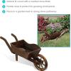 Sunnydaze Outdoor Wooden Decorative Wheelbarrow Planter – for Indoor or Outdoor Use – 35″ W x 10.25″ D x 12″ H – Brown