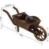 Sunnydaze Outdoor Wooden Decorative Wheelbarrow Planter – for Indoor or Outdoor Use – 35″ W x 10.25″ D x 12″ H – Brown