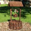 Sunnydaze 45” H Wooden Garden Wishing Well for Outside – Decorative Wishing Well Planter Cover with Hanging Flower Bucket
