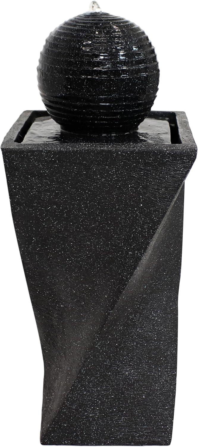 image:imageSunnydaze 32Inch Outdoor Solar Water Fountain Backyard Water Fountain with Solar Battery Backup and LED Light for Garden Patio Yard or Balcony