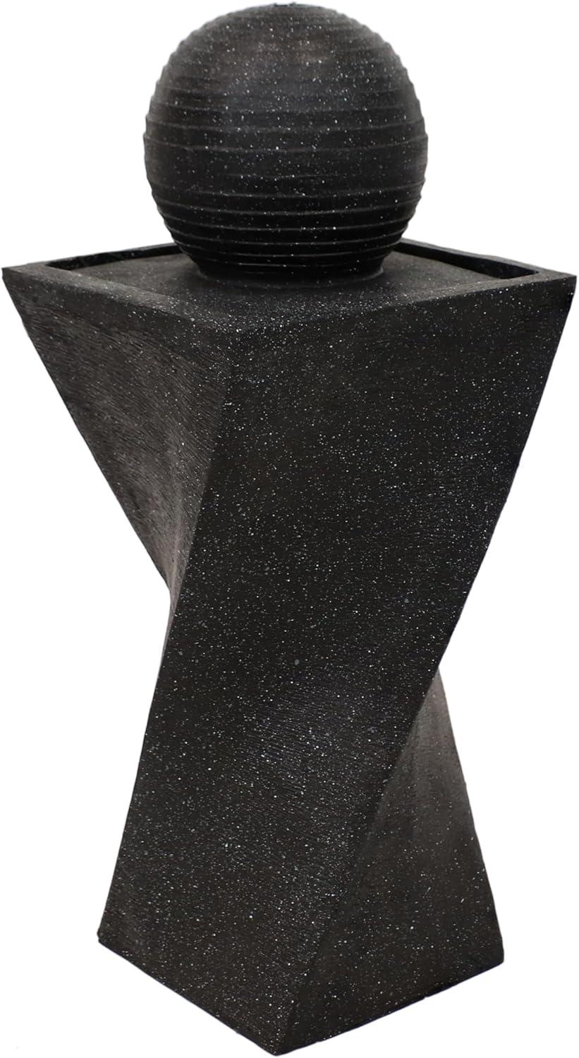 image:imageSunnydaze 32Inch Outdoor Solar Water Fountain Backyard Water Fountain with Solar Battery Backup and LED Light for Garden Patio Yard or Balcony