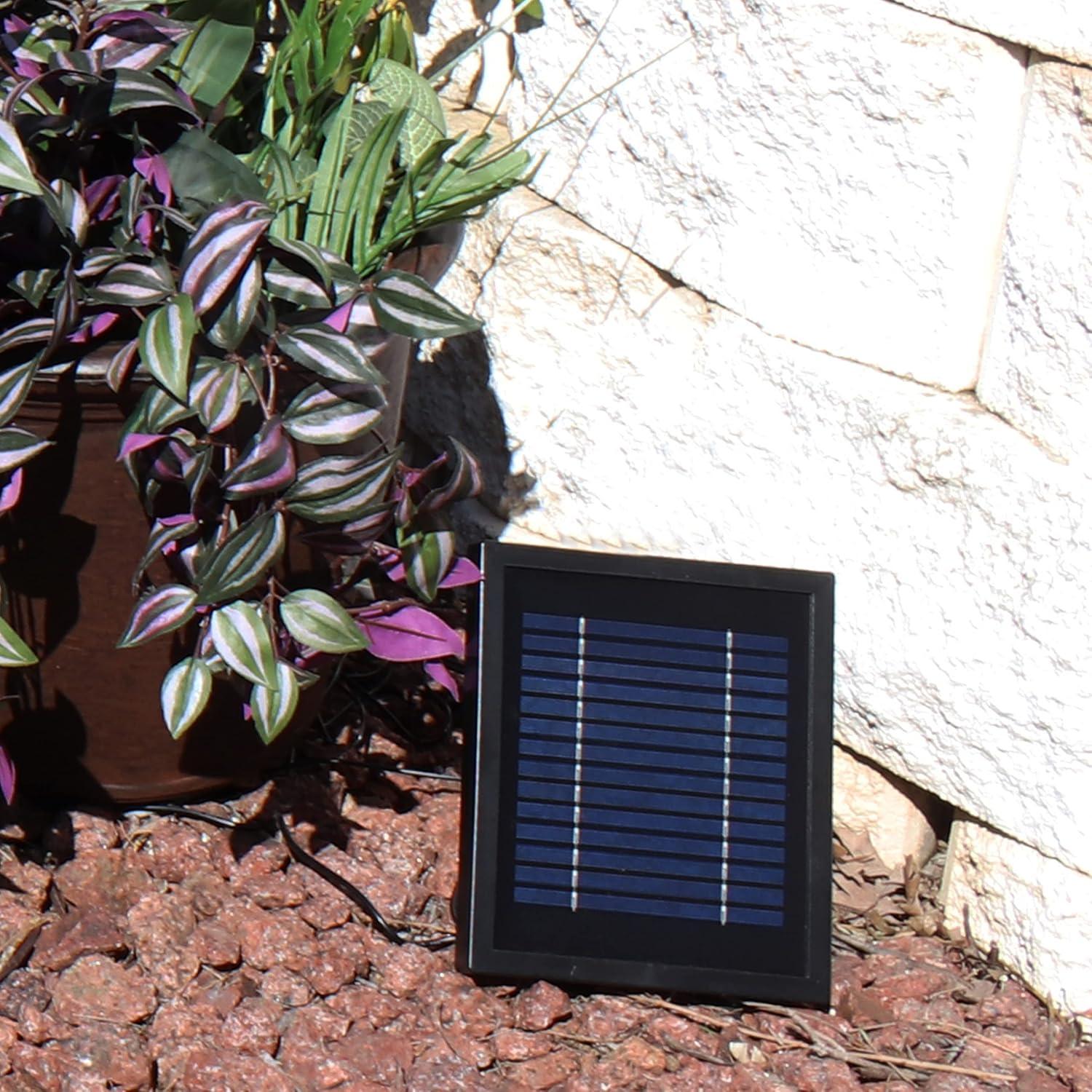 image:imageSunnydaze 32Inch Outdoor Solar Water Fountain Backyard Water Fountain with Solar Battery Backup and LED Light for Garden Patio Yard or Balcony