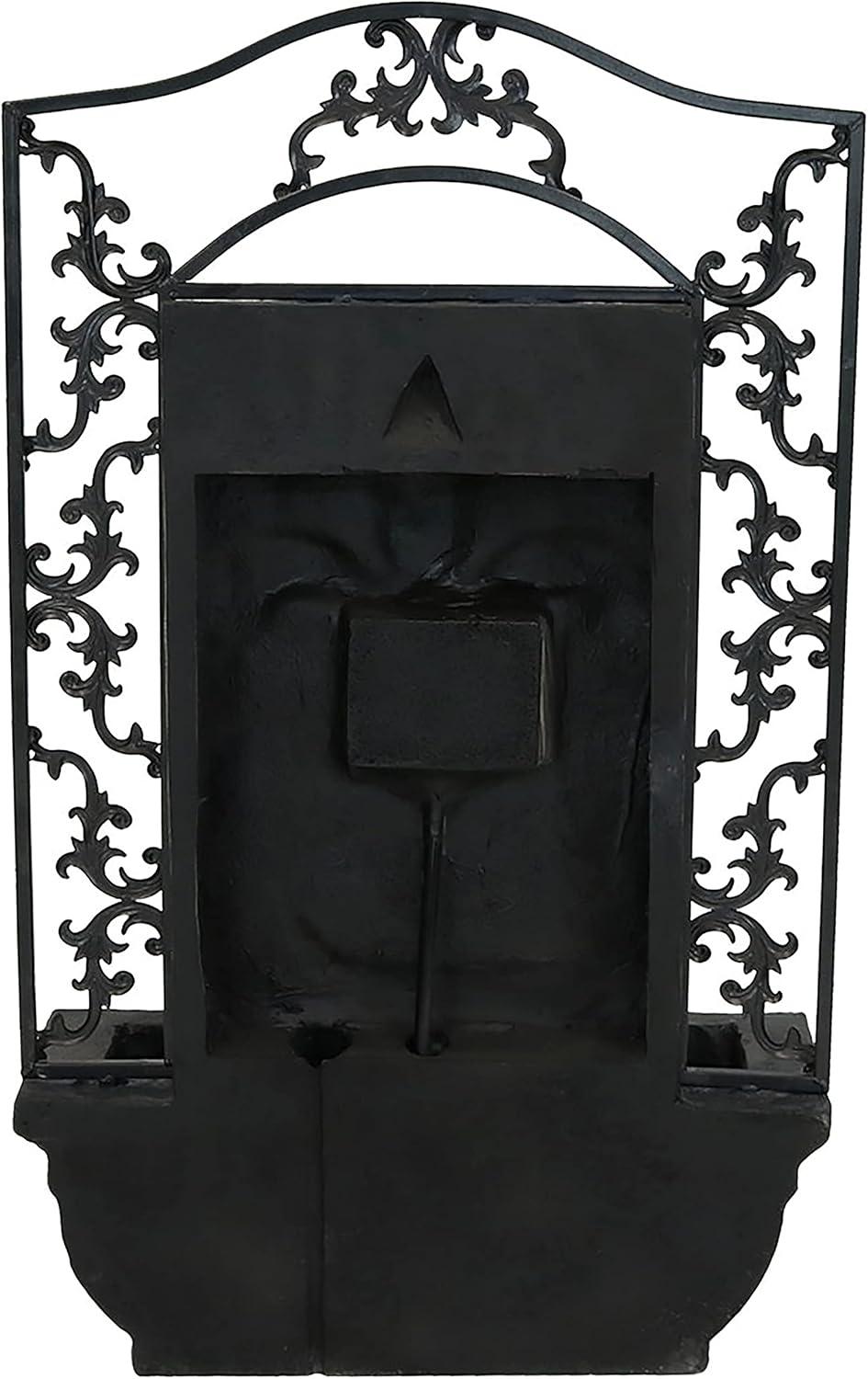 image:imageSunnydaze 33 Outdoor Wall Water Fountain with Pump and Panel Florentine Finish French Lily SolarPoweredLead