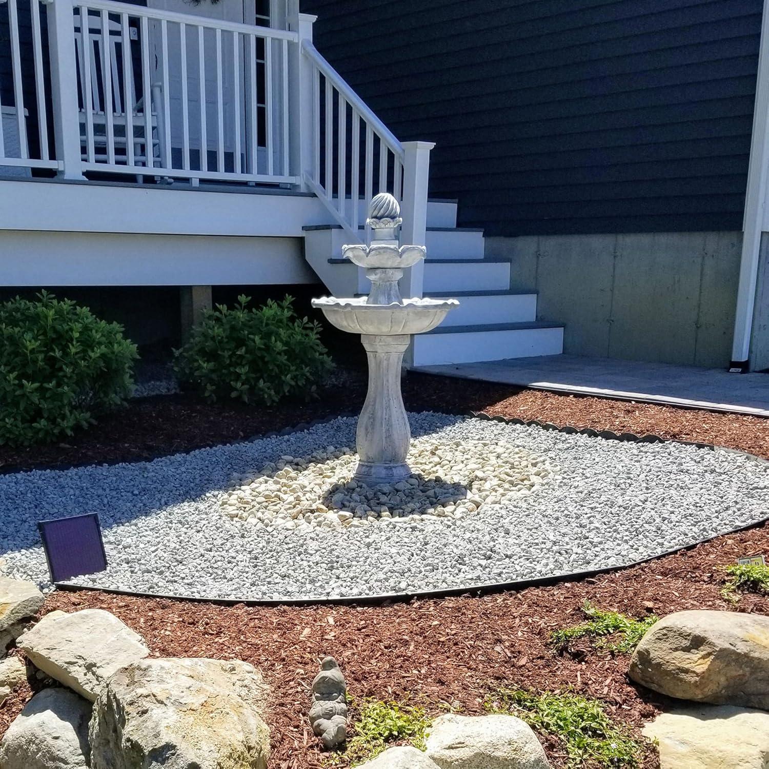image:imageSunnydaze 45Inch 2Tier Arcade Outdoor Solar Water Fountain Outdoor Water Feature with LED Light for Garden Patio Yard or Balcony WhiteWhite