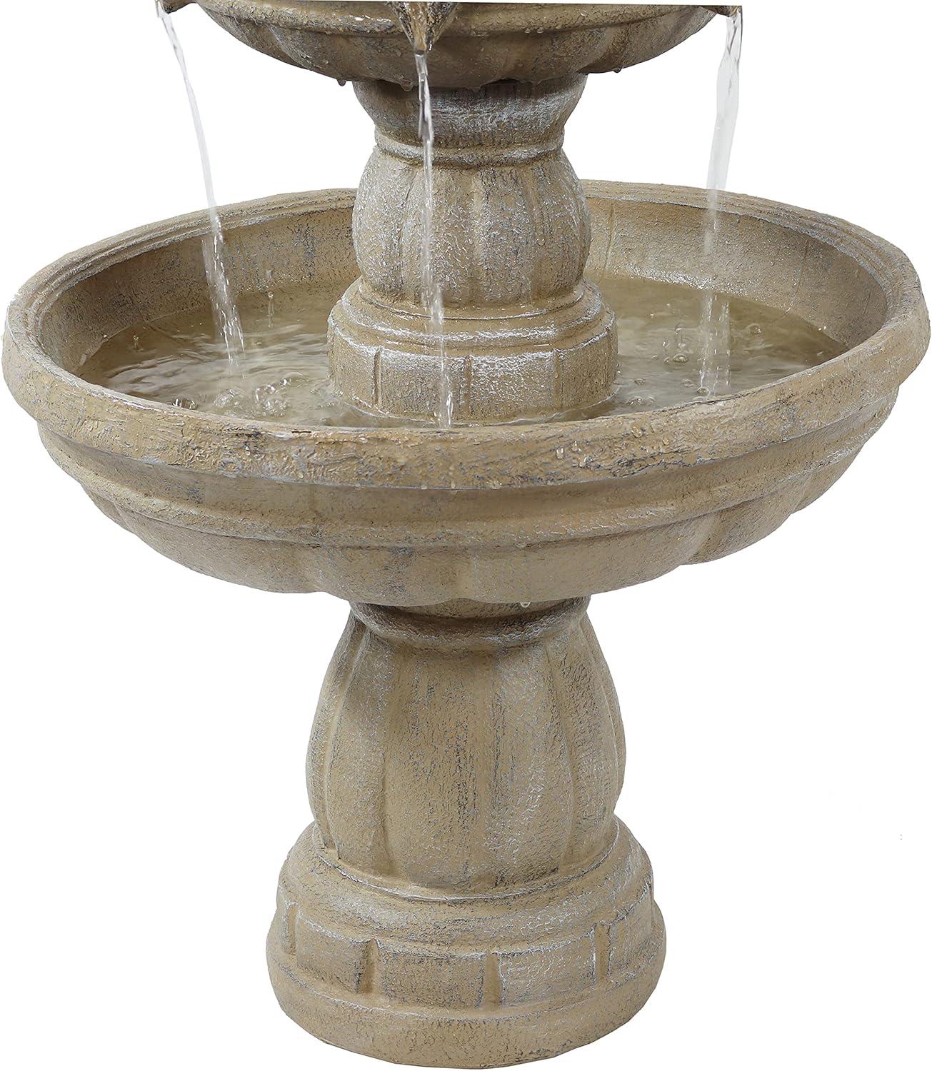 image:imageSunnydaze 48Inch 3Tier Electric Water Fountain Outdoor Water Feature for Patio Yard or Deck Outdoor Water Fountain