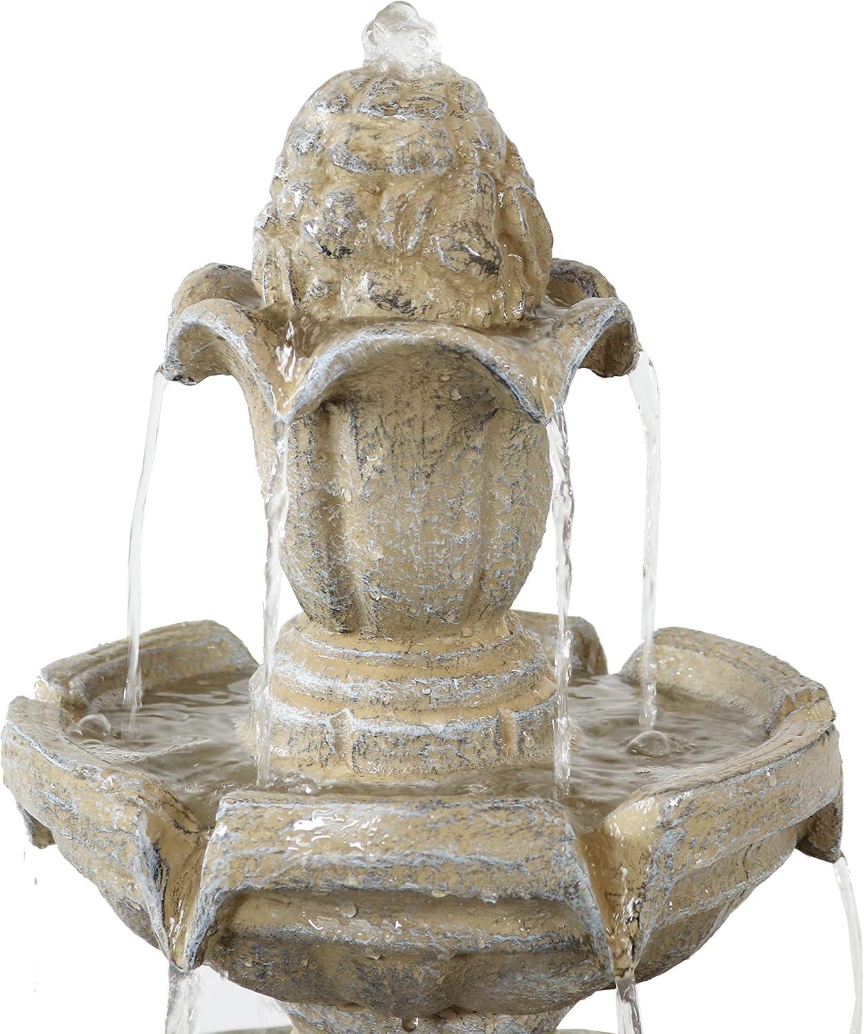 image:imageSunnydaze 48Inch 3Tier Electric Water Fountain Outdoor Water Feature for Patio Yard or Deck Outdoor Water Fountain