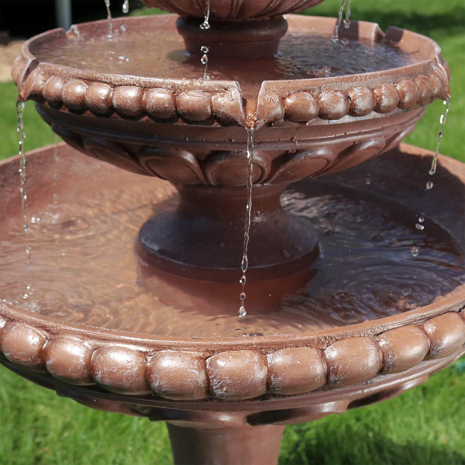 image:imageSunnydaze Dove Pair 43Inch 3Tier Outdoor Water Fountain with Electric Submersible Pump for Garden Patio or Yard