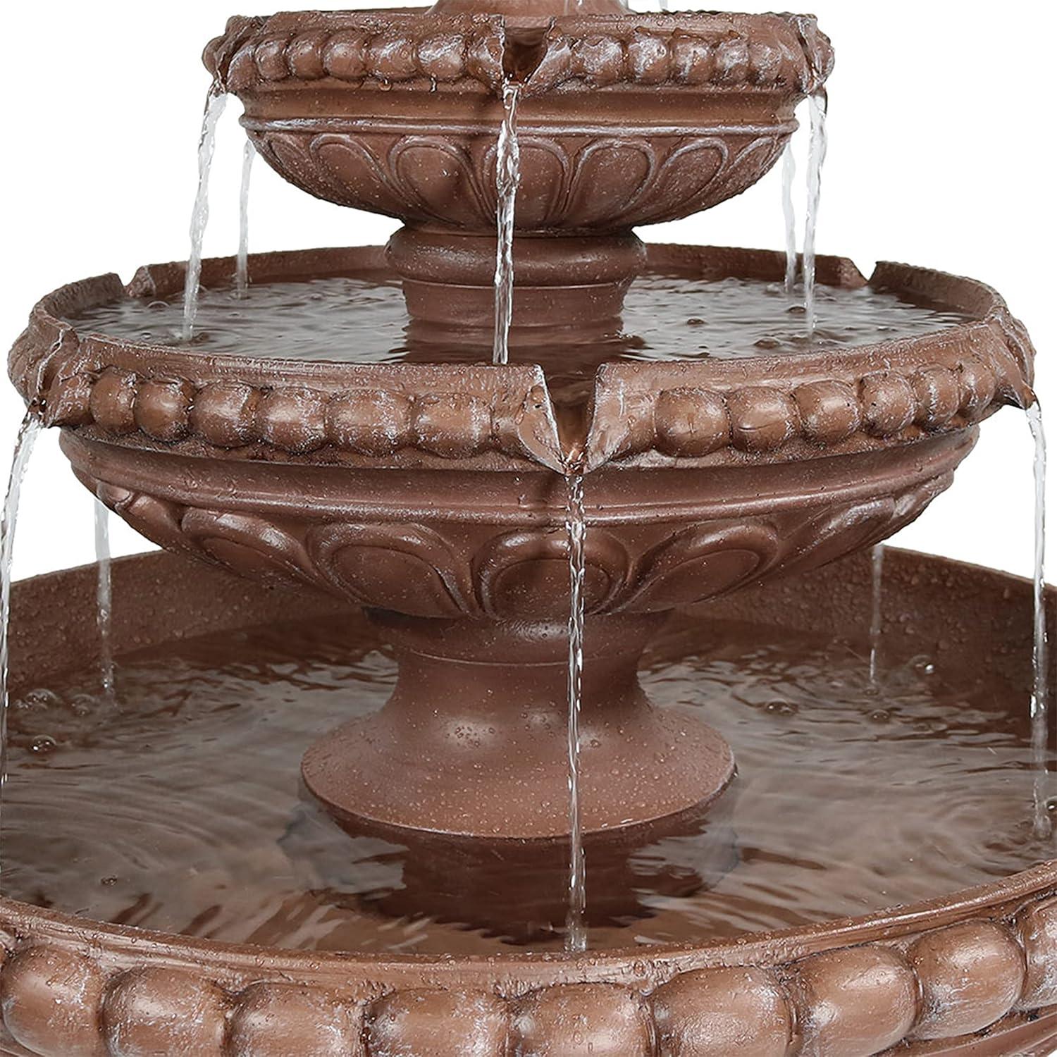 image:imageSunnydaze Dove Pair 43Inch 3Tier Outdoor Water Fountain with Electric Submersible Pump for Garden Patio or Yard