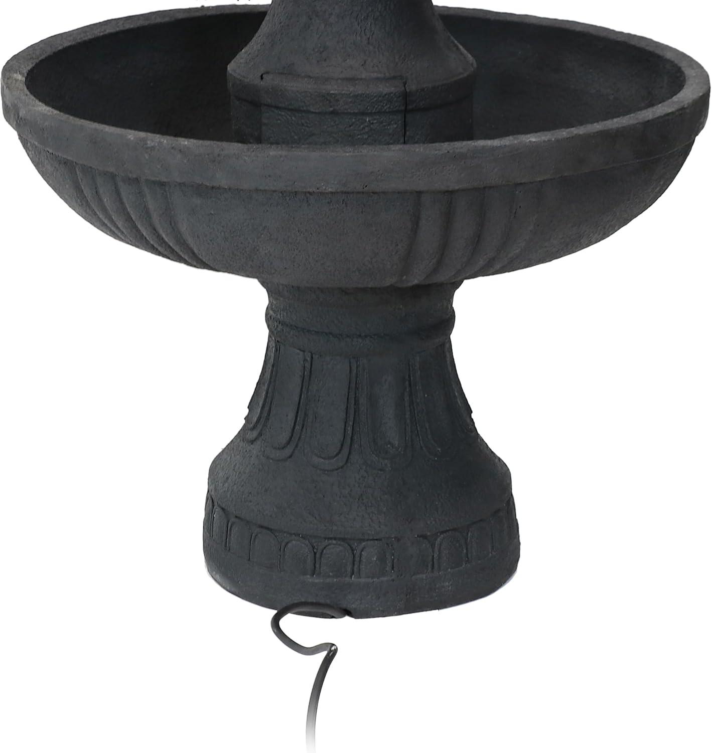 image:imageSunnydaze Flower Blossom 43 Tiered Outdoor Water Fountain 3Tiered Outdoor Fountain for Garden Patio or Backyard Black FinishBlack