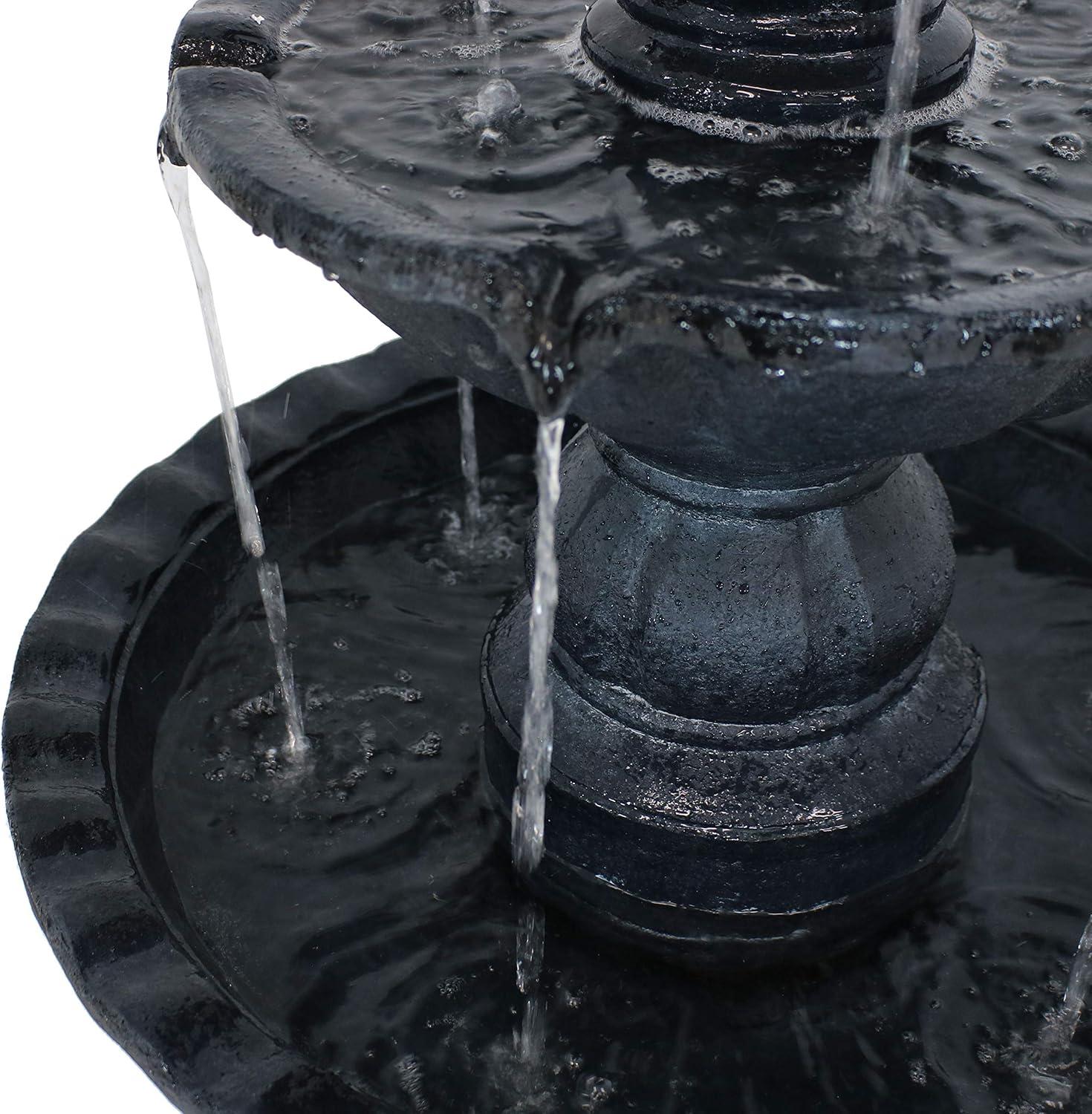 image:imageSunnydaze Pineapple 52Inch 4Tier Outdoor Water Fountain Tall Outdoor Fountain for Garden Patio or Yard EarthBlack