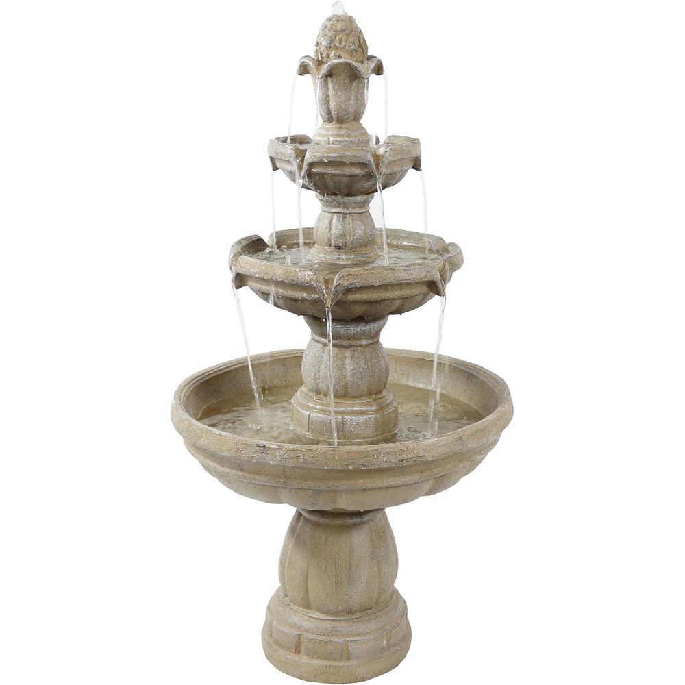 image:imageSunnydaze 48Inch 3Tier Electric Water Fountain Outdoor Water Feature for Patio Yard or Deck Outdoor Water Fountain