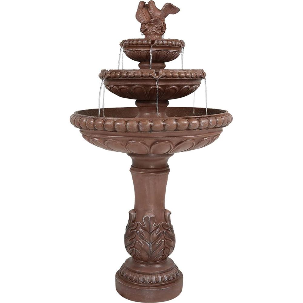 image:imageSunnydaze Dove Pair 43Inch 3Tier Outdoor Water Fountain with Electric Submersible Pump for Garden Patio or Yard