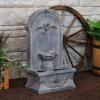 Sunnydaze 28-Inch Outdoor French-Inspired Flat Back Water Fountain – Glass Fiber Reinforced Concrete Construction