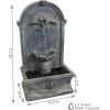 Sunnydaze 28-Inch Outdoor French-Inspired Flat Back Water Fountain – Glass Fiber Reinforced Concrete Construction