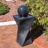 Sunnydaze 32-Inch Outdoor Solar Water Fountain – Backyard Water Fountain with Solar Battery Backup and LED Light for Garden, Patio, Yard or Balcony
