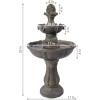 Sunnydaze 33″ Pineapple 2-Tier Solar Powered Fountain with Rechargeable Solar Battery Backup for Garden, Patio, Yard or Balcony