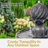 Sunnydaze 35″ Solar 2-Tier Outdoor Water Fountain – Outdoor Water Fountain with Battery Backup and Pump – Earth(Black)