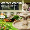Sunnydaze 35″ Solar 2-Tier Outdoor Water Fountain – Outdoor Water Fountain with Battery Backup and Pump – Earth(Earth)