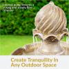 Sunnydaze 35″ Solar 2-Tier Outdoor Water Fountain – Outdoor Water Fountain with Battery Backup and Pump – Earth(Earth)