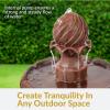 Sunnydaze 35″ Solar 2-Tier Outdoor Water Fountain – Outdoor Water Fountain with Battery Backup and Pump – Earth(Rust)