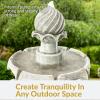 Sunnydaze 35″ Solar 2-Tier Outdoor Water Fountain – Outdoor Water Fountain with Battery Backup and Pump – Earth(White)