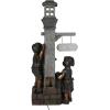 Sunnydaze 40-Inch Children Playing with Faucet Outdoor Water Fountain – Outdoor Water Feature with LED Light for Garden, Patio, Yard or Balcony