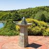 Sunnydaze 40-Inch Slate Outdoor Water Fountain – Layered Pyramid Outdoor Water Feature with LED Lights for Patio, Deck, Garden