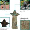 Sunnydaze 40-Inch Slate Outdoor Water Fountain – Layered Pyramid Outdoor Water Feature with LED Lights for Patio, Deck, Garden