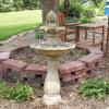 Sunnydaze 45-Inch 2-Tier Arcade Outdoor Solar Water Fountain – Outdoor Water Feature with LED Light for Garden, Patio, Yard or Balcony – White(Earth)