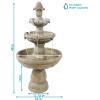 Sunnydaze 48-Inch 3-Tier Electric Water Fountain – Outdoor Water Feature for Patio, Yard or Deck – Outdoor Water Fountain