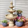 Sunnydaze 48-Inch 3-Tier Electric Water Fountain – Outdoor Water Feature for Patio, Yard or Deck – Outdoor Water Fountain