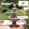 Sunnydaze 48-Inch 3-Tier Electric Water Fountain – Outdoor Water Feature for Patio, Yard or Deck – Outdoor Water Fountain