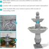 Sunnydaze 50-Inch 2-Tier French Garden Outdoor Water Fountain – Glass Fiber Reinforced Concrete Construction – Dusty Gray
