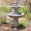 Sunnydaze 50-Inch 2-Tier French Garden Outdoor Water Fountain – Glass Fiber Reinforced Concrete Construction – Dusty Gray