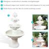 Sunnydaze 52-Inch 3-Tier Outdoor Water Fountain with Fruit Top – Large Outdoor Water Feature for Garden, Patio, Yard or Balcony – White