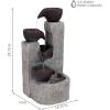 Sunnydaze Aged Tiered Vessels 29-Inch Solar Fountain with Battery Backup – Submersible Pump – Polyresin
