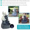 Sunnydaze Angel Falls 29-Inch Outdoor Solar Water Fountain – Outdoor Water Feature with LED Light for Garden, Patio, Yard or Balcony
