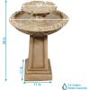 Sunnydaze Beveled Flower 28-Inch 2-Tier Outdoor Water Fountain – Backyard Water Feature & Bird Bath for Patio, Yard or Deck