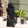 Sunnydaze Black Ball 30-Inch Solar Powered Fountain with Battery Backup and LED Lights for Garden, Patio, Yard or Balcony – Resin and Fiberglass