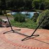 Sunnydaze Brazilian Portable Steel Hammock Stand for Outside with Carrying Case – 400-Pound Capacity Hammock Frame – Black Finish(Black)