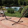 Sunnydaze Brazilian Portable Steel Hammock Stand for Outside with Carrying Case – 400-Pound Capacity Hammock Frame – Black Finish(Bronze)