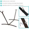 Sunnydaze Brazilian Portable Steel Hammock Stand for Outside with Carrying Case – 400-Pound Capacity Hammock Frame – Black Finish(Bronze)