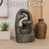 Sunnydaze Cavernous Rock Tiers Tabletop Water Fountain – 12 Inch Relaxing Indoor Desktop Water Fountain – Office, Bedroom, Living Room